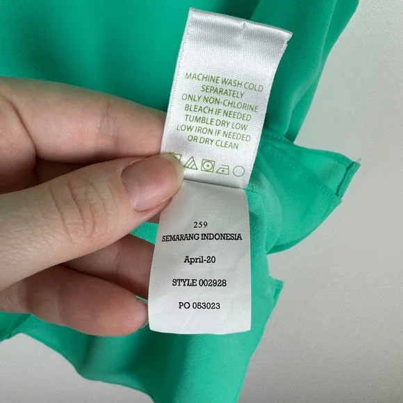 Lilly Pulitzer Green Sleeveless Ruffled Blouse - Picture 7 of 9